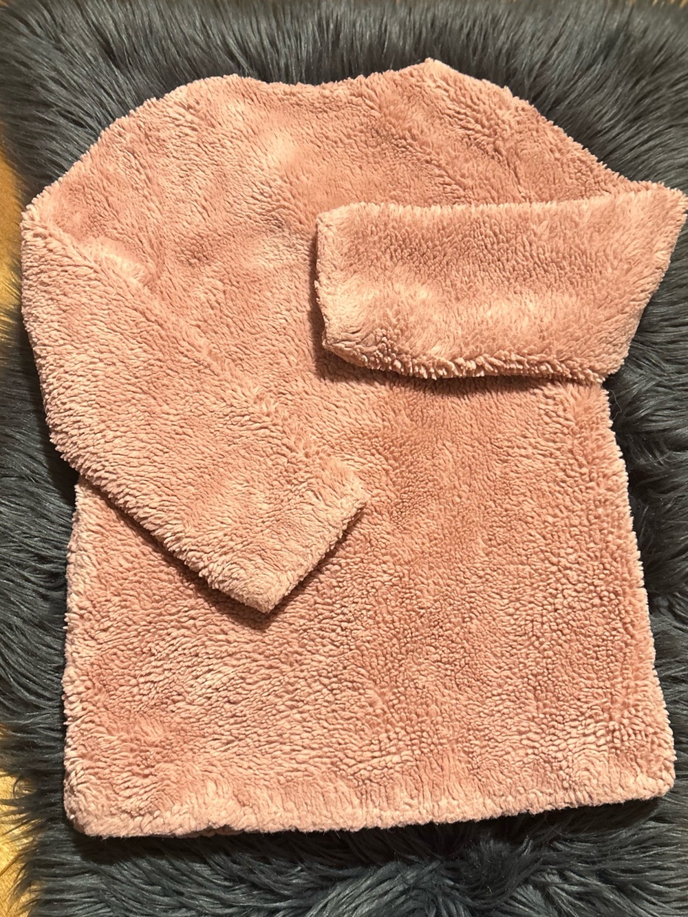 Janie and Jack The Front Row Faux Fur Jacket Girls' Plush Pink Coat Sz 5-6 - Picture 4 of 5